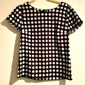 Black and White Polka Dot J.Crew Blouse